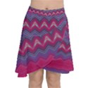 Magenta Blue Stripes Chiffon Wrap Front Skirt View1