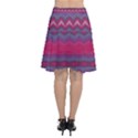 Magenta Blue Stripes Chiffon Wrap Front Skirt View2