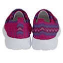 Magenta Blue Stripes Kids  Velcro No Lace Shoes View4