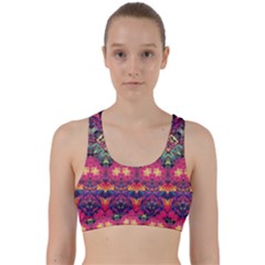 Boho Colorful Pattern Back Weave Sports Bra by SpinnyChairDesigns