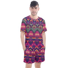 Boho Colorful Pattern Men s Mesh Tee And Shorts Set