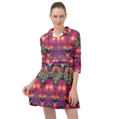 Boho Colorful Pattern Mini Skater Shirt Dress by SpinnyChairDesigns