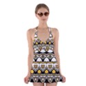 Boho Black White Yellow Halter Dress Swimsuit  View1