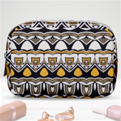 Boho Black White Yellow Make Up Pouch (small) by SpinnyChairDesigns