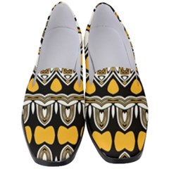 Boho Black White Yellow Women s Classic Loafer Heels by SpinnyChairDesigns