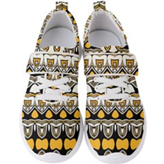 Boho Black White Yellow Men s Velcro Strap Shoes by SpinnyChairDesigns