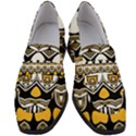 Boho Black White Yellow Women s Chunky Heel Loafers View1