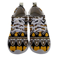 Boho Black White Yellow Athletic Shoes by SpinnyChairDesigns