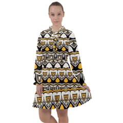 Boho Black White Yellow All Frills Chiffon Dress by SpinnyChairDesigns