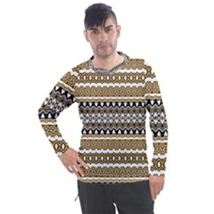 Boho Black Yellow Floral Print Men s Pique Long Sleeve Tee