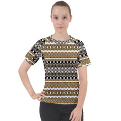 Boho Black Yellow Floral Print Women s Sport Raglan Tee