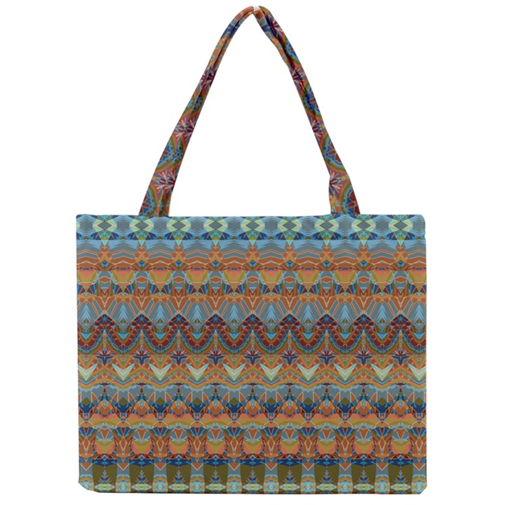 Boho Earth Colors Pattern Mini Tote Bag