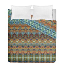 Boho Earth Colors Pattern Duvet Cover Double Side (full/ Double Size) by SpinnyChairDesigns