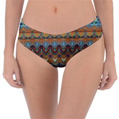 Boho Earth Colors Pattern Reversible Classic Bikini Bottoms by SpinnyChairDesigns