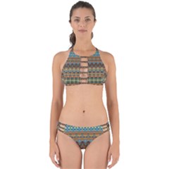 Boho Earth Colors Pattern Perfectly Cut Out Bikini Set by SpinnyChairDesigns