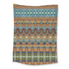 Boho Earth Colors Pattern Medium Tapestry by SpinnyChairDesigns