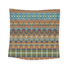 Boho Earth Colors Pattern Square Tapestry (small) by SpinnyChairDesigns