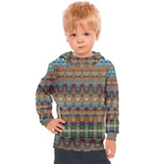 Boho Earth Colors Pattern Kids  Hooded Pullover