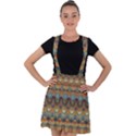 Boho Earth Colors Pattern Velvet Suspender Skater Skirt View1