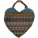 Boho Earth Colors Pattern Giant Heart Shaped Tote View2