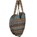 Boho Earth Colors Pattern Giant Heart Shaped Tote View4