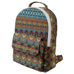 Boho Earth Colors Pattern Flap Pocket Backpack (small) by SpinnyChairDesigns