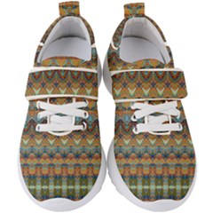 Boho Earth Colors Pattern Kids  Velcro Strap Shoes by SpinnyChairDesigns