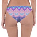 Boho Patchwork Violet Pink Green Reversible Hipster Bikini Bottoms View2