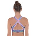 Boho Patchwork Violet Pink Green Cross Back Sports Bra View2