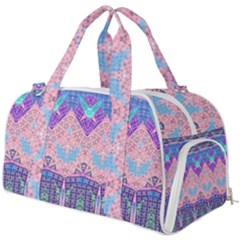 Boho Patchwork Violet Pink Green Burner Gym Duffel Bag