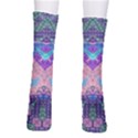 Boho Patchwork Violet Pink Green Men s Crew Socks View2