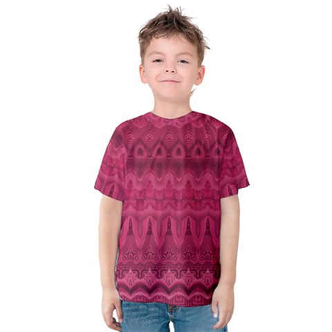 Boho Rose Pink Kids  Cotton Tee by SpinnyChairDesigns