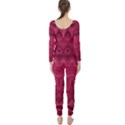 Boho Rose Pink Long Sleeve Catsuit View2