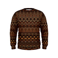 Boho Brown Gold Kids  Sweatshirt