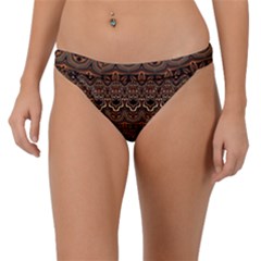 Boho Brown Gold Band Bikini Bottom