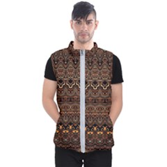 Boho Brown Gold Men s Puffer Vest by SpinnyChairDesigns