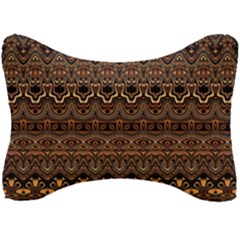 Boho Brown Gold Seat Head Rest Cushion by SpinnyChairDesigns