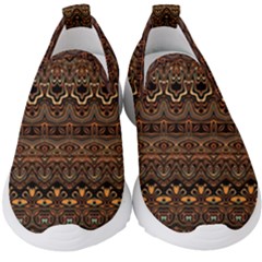 Boho Brown Gold Kids  Slip On Sneakers