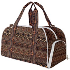 Boho Brown Gold Burner Gym Duffel Bag by SpinnyChairDesigns