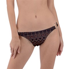 Boho Brown Gold Ring Detail Bikini Bottom