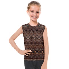 Boho Brown Gold Kids  Mesh Tank Top