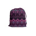 Boho Magenta Black Pattern Drawstring Pouch (Medium) View1