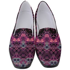 Boho Magenta Black Pattern Women s Classic Loafer Heels by SpinnyChairDesigns