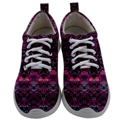 Boho Magenta Black Pattern Mens Athletic Shoes by SpinnyChairDesigns