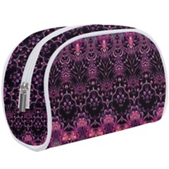 Boho Magenta Black Pattern Makeup Case (large) by SpinnyChairDesigns