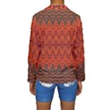 Boho Rust Orange Brown Pattern Kids  Long Sleeve Swimwear View2