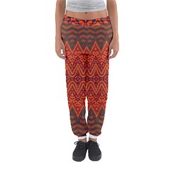 Boho Rust Orange Brown Pattern Women s Jogger Sweatpants by SpinnyChairDesigns