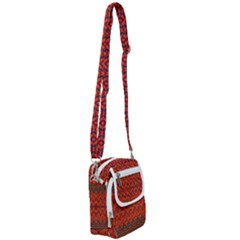 Boho Rust Orange Brown Pattern Shoulder Strap Belt Bag by SpinnyChairDesigns