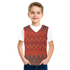 Boho Rust Orange Brown Pattern Kids  Sportswear by SpinnyChairDesigns