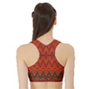 Boho Rust Orange Brown Pattern Sports Bra with Border View2